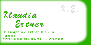 klaudia ertner business card